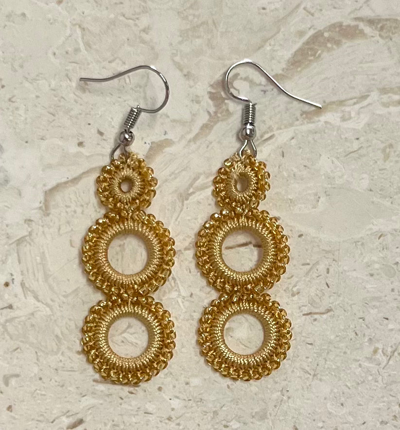 Turkish “hook needle” circle drop earrings