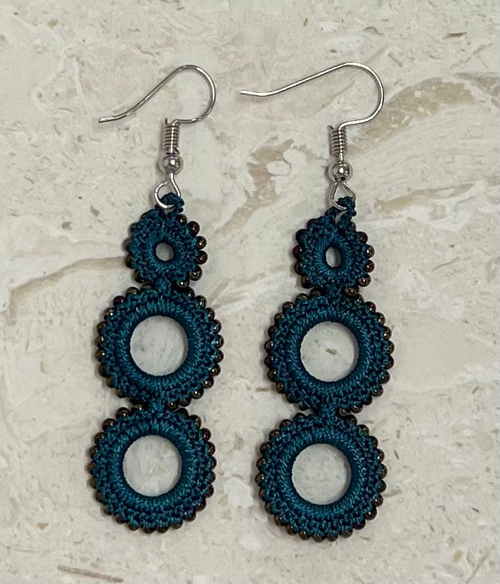 Turkish “hook needle” circle drop earrings
