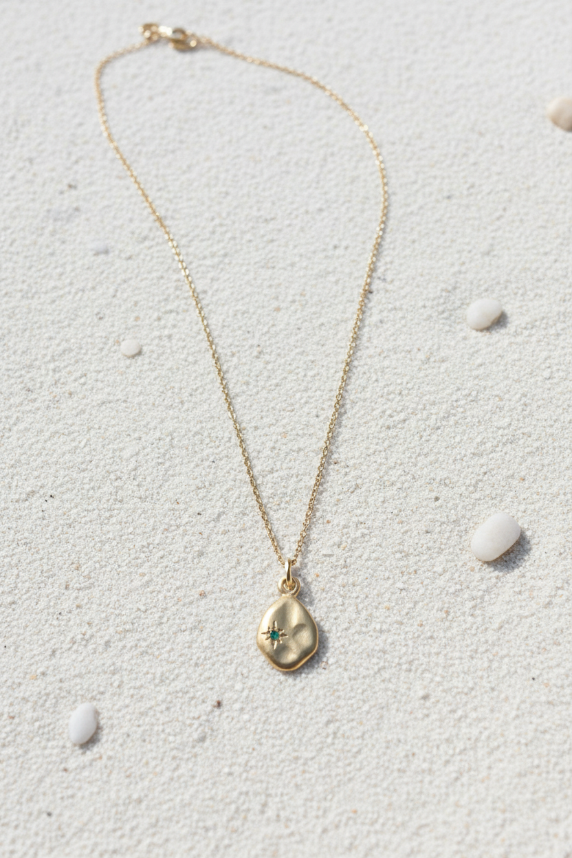Jaipur gold jewellery || signet stone drop necklace