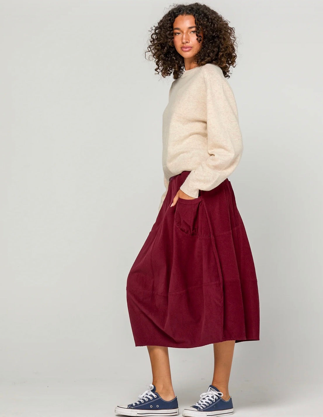 boomshankar || guru skirt || corduroy || merlot