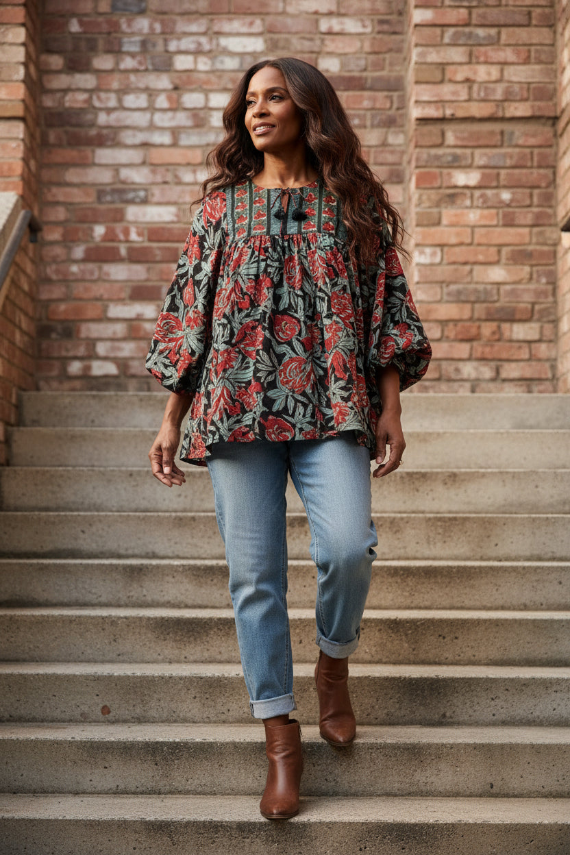 Anokhi || over sized smock top