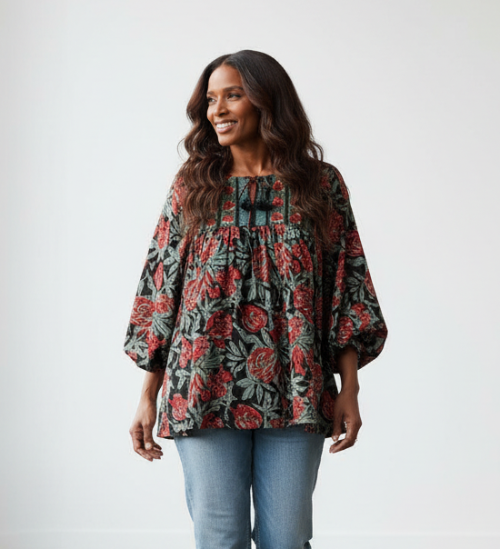 Anokhi || over sized smock top