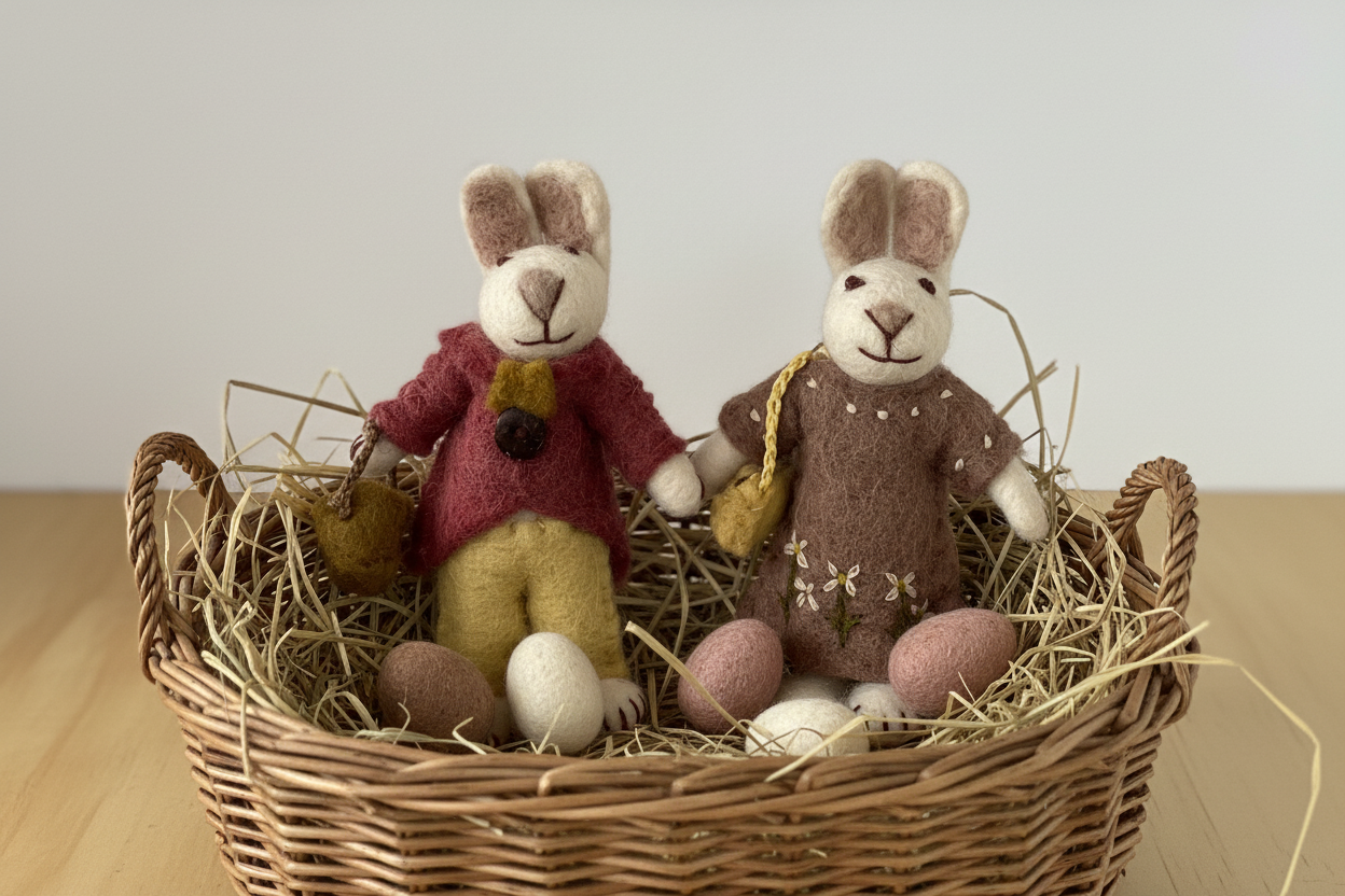 ethik felt || rabbit with felted outfit