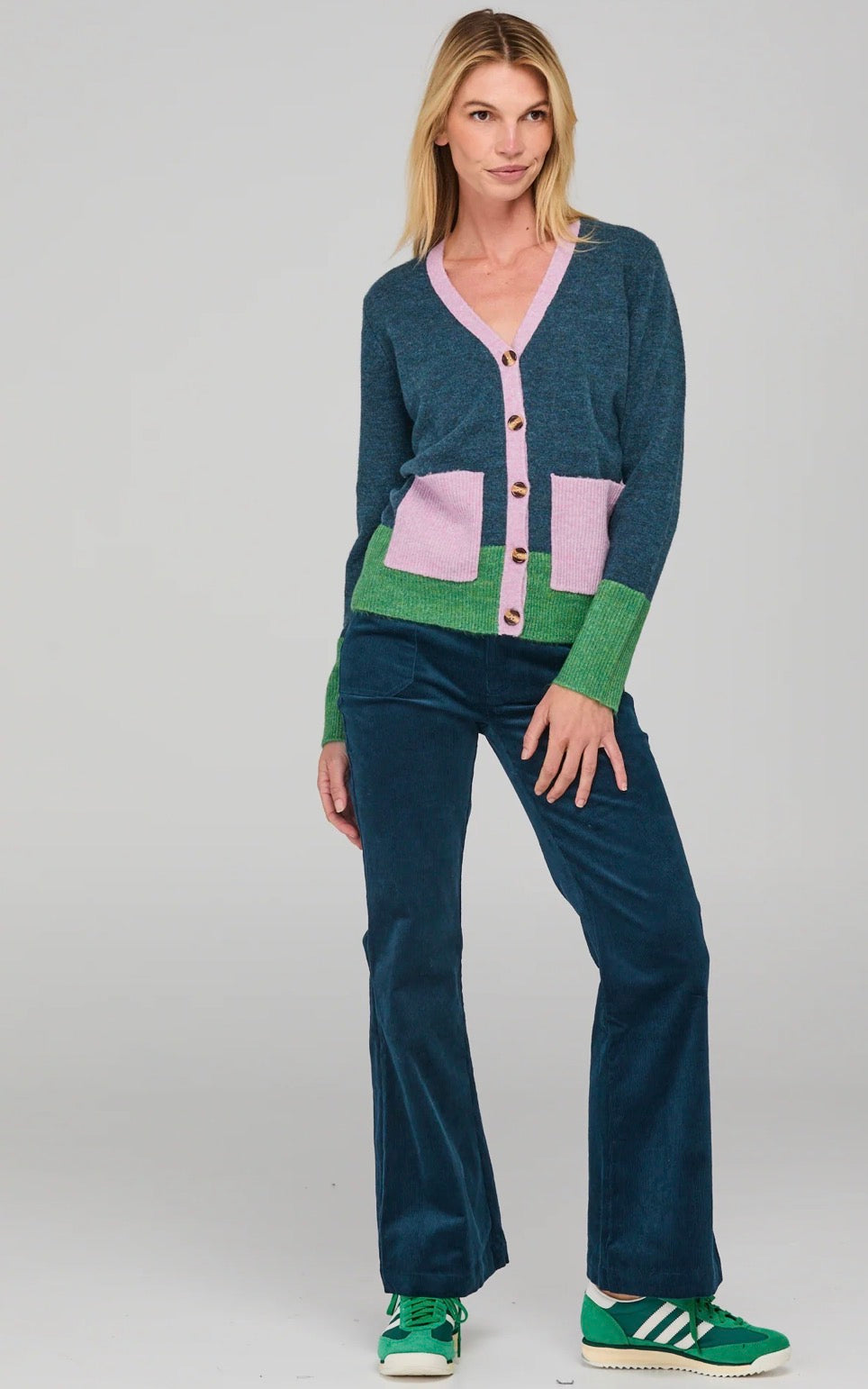 boomshankar || poet cardigan || blue multi
