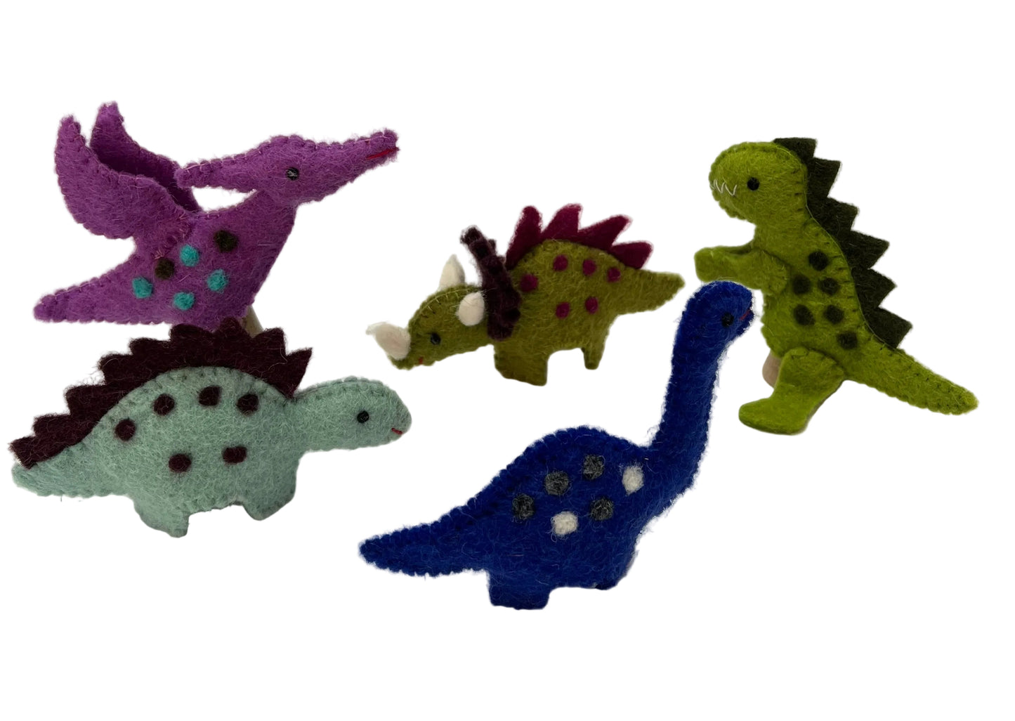 ethik felt || 2 D dino finger puppet set