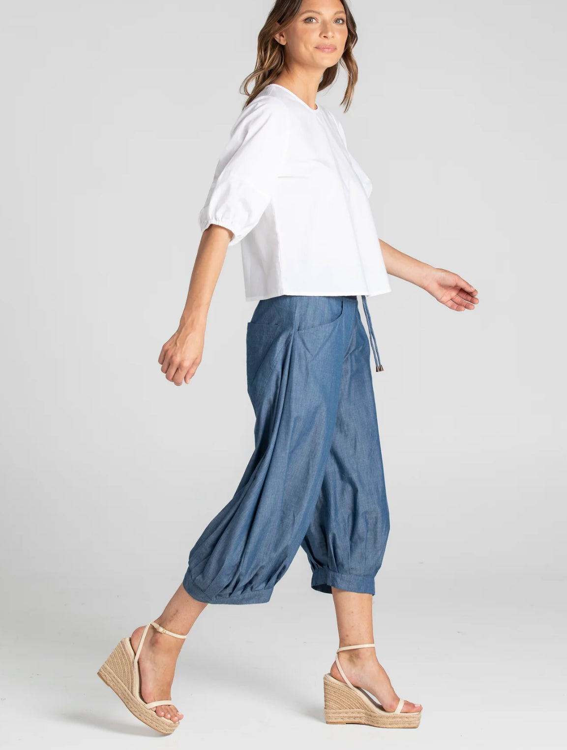 boomshankar || guru pants || blue chambray