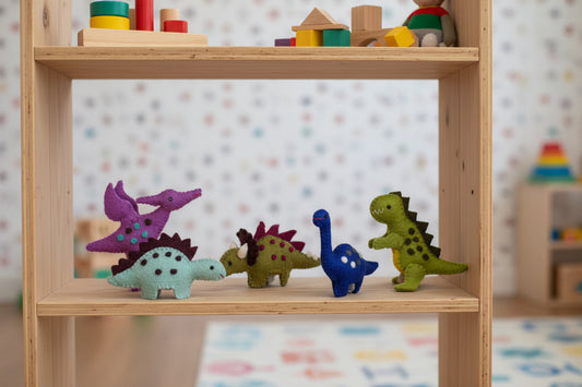 ethik felt || 2 D dino finger puppet set