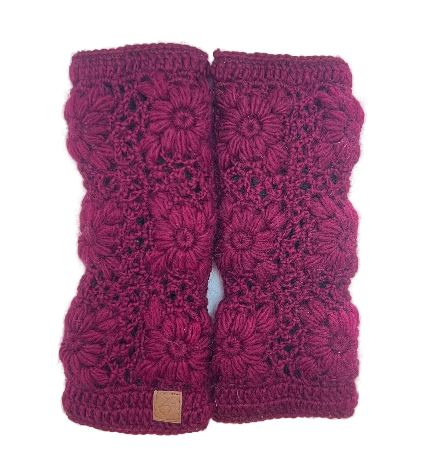Crochet wool handwarmers