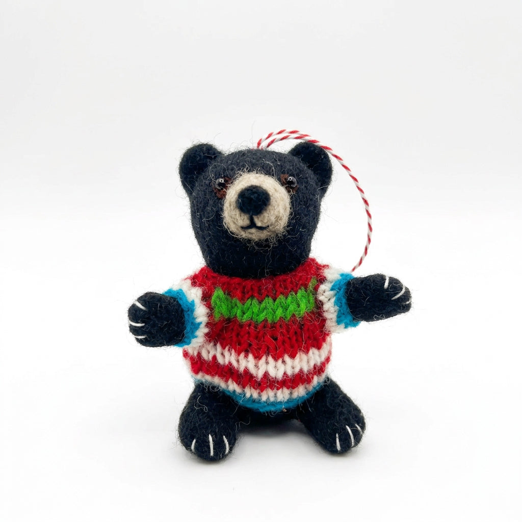 ethik felt || xmas bear with knitted jumper