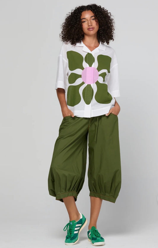 boomshankar || guru pants|| chive with pink contrast stitching
