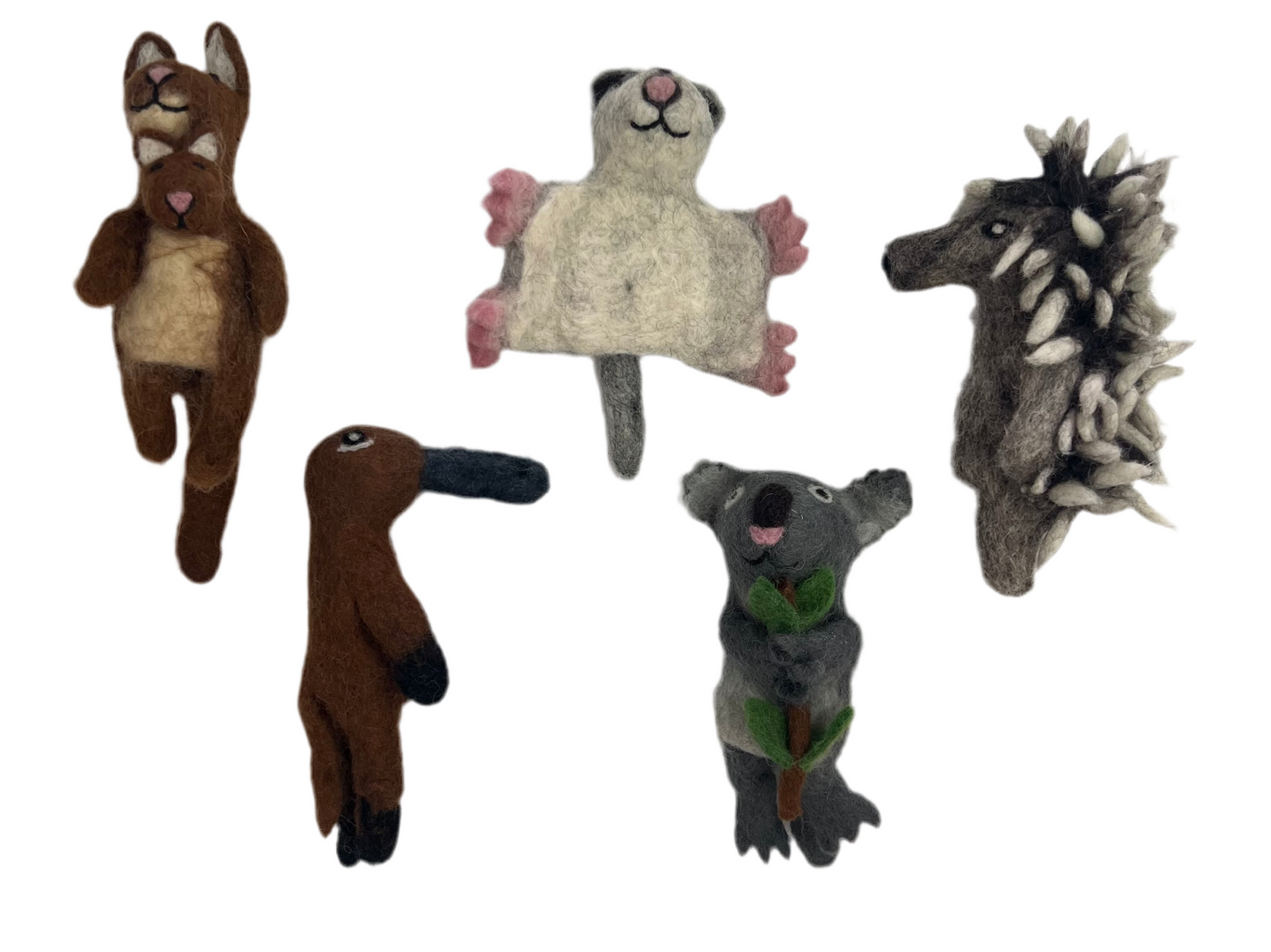 ethik felt || 3 D aussie animal set of 5 finger-puppets