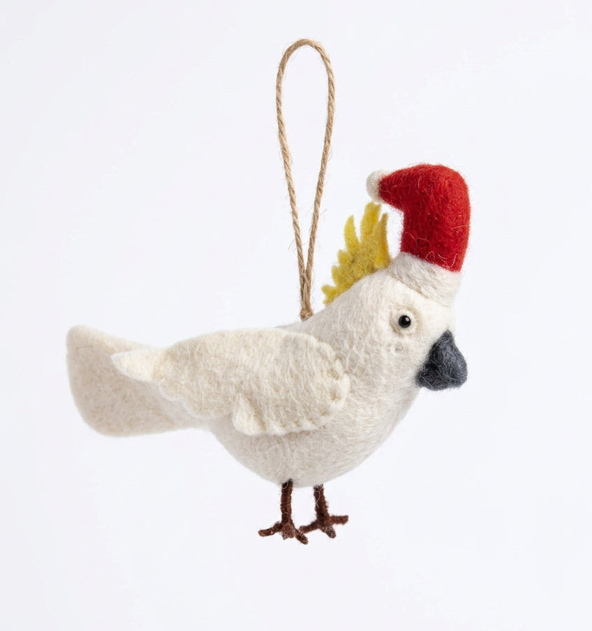 ethik felt || white cockatoo xmas decoration