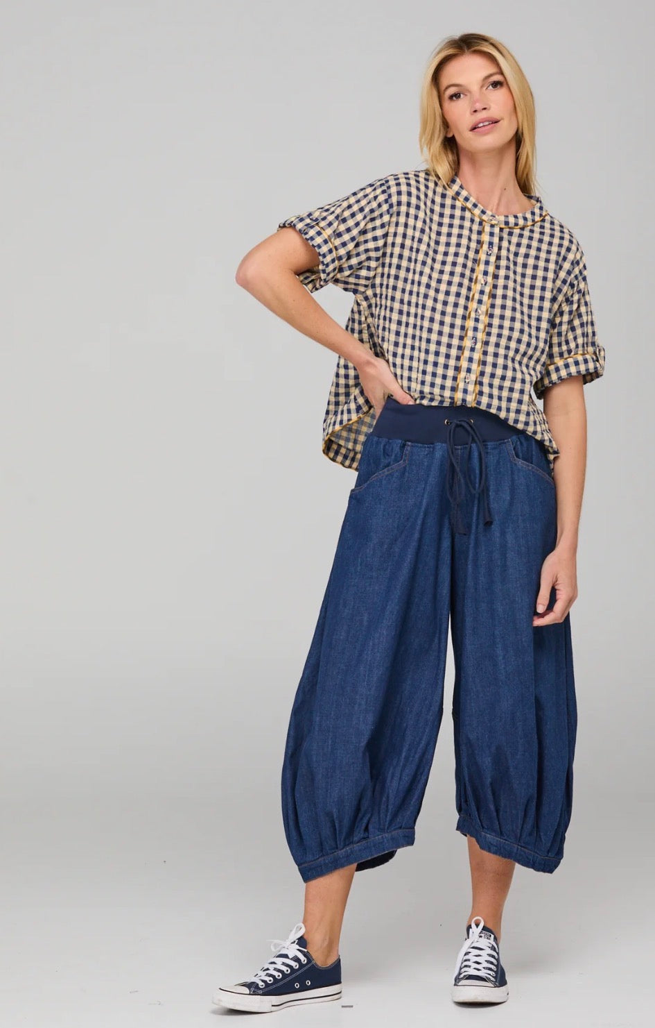 boomshankar || guru pants|| dark denim contrast stitching