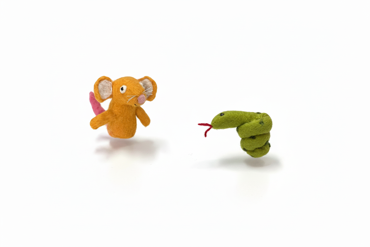 ethik felt || 3 D gruffalo finger puppet set