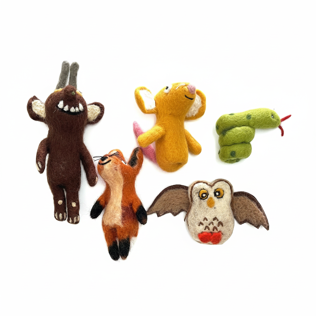 ethik felt || 3 D gruffalo finger puppet set