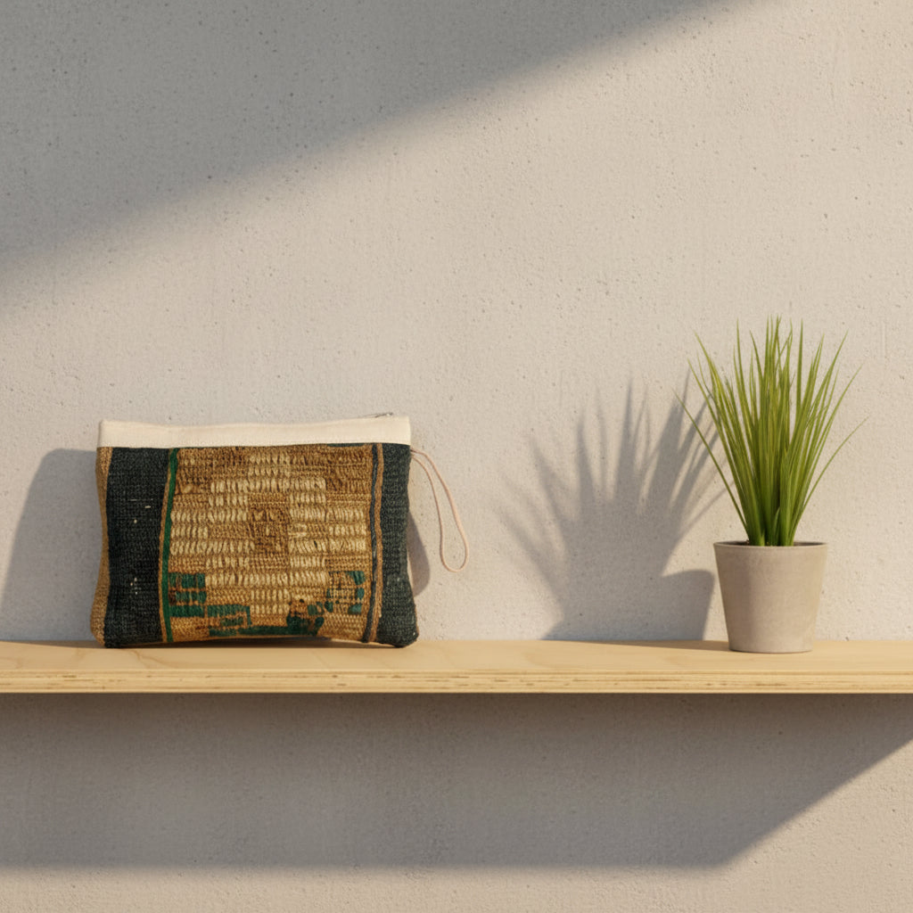 Turkish up-cycled carpet || clutch purse