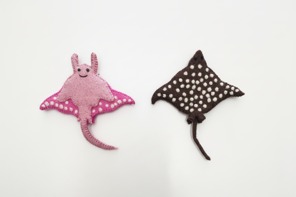 ethik felt || stingray finger-puppet set of 2