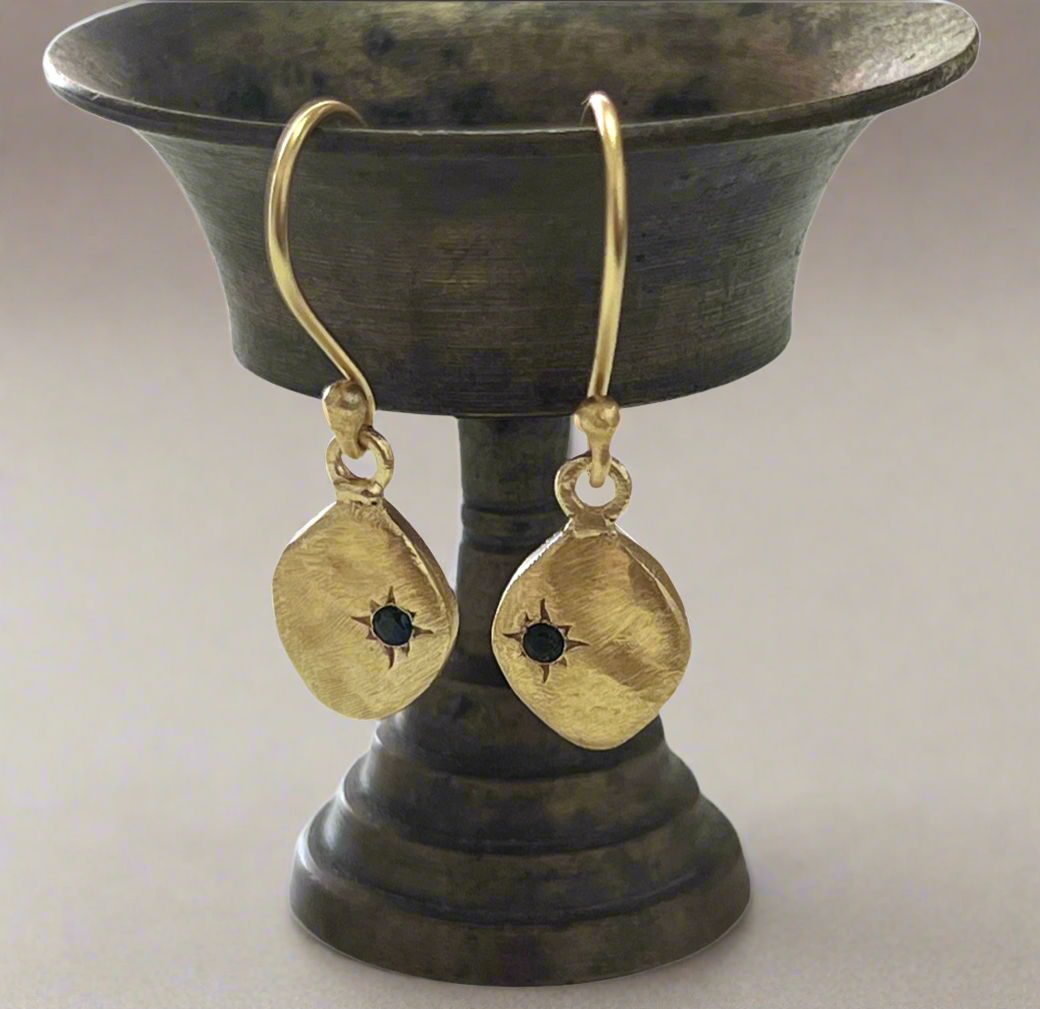 Jaipur gold jewellery || signet stone drop earring