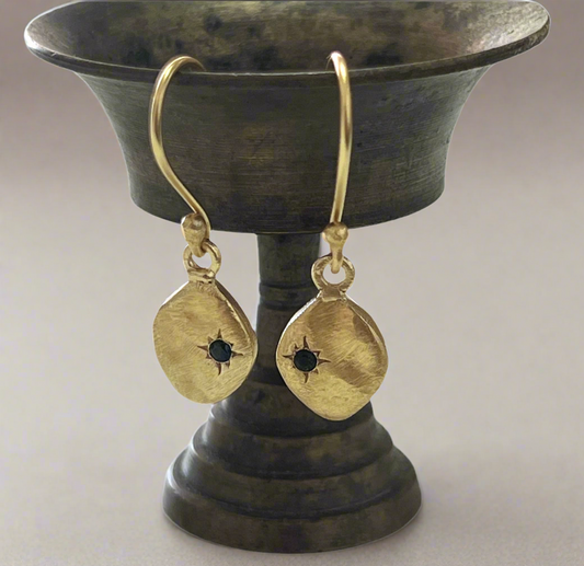 Jaipur gold jewellery || signet stone drop earring