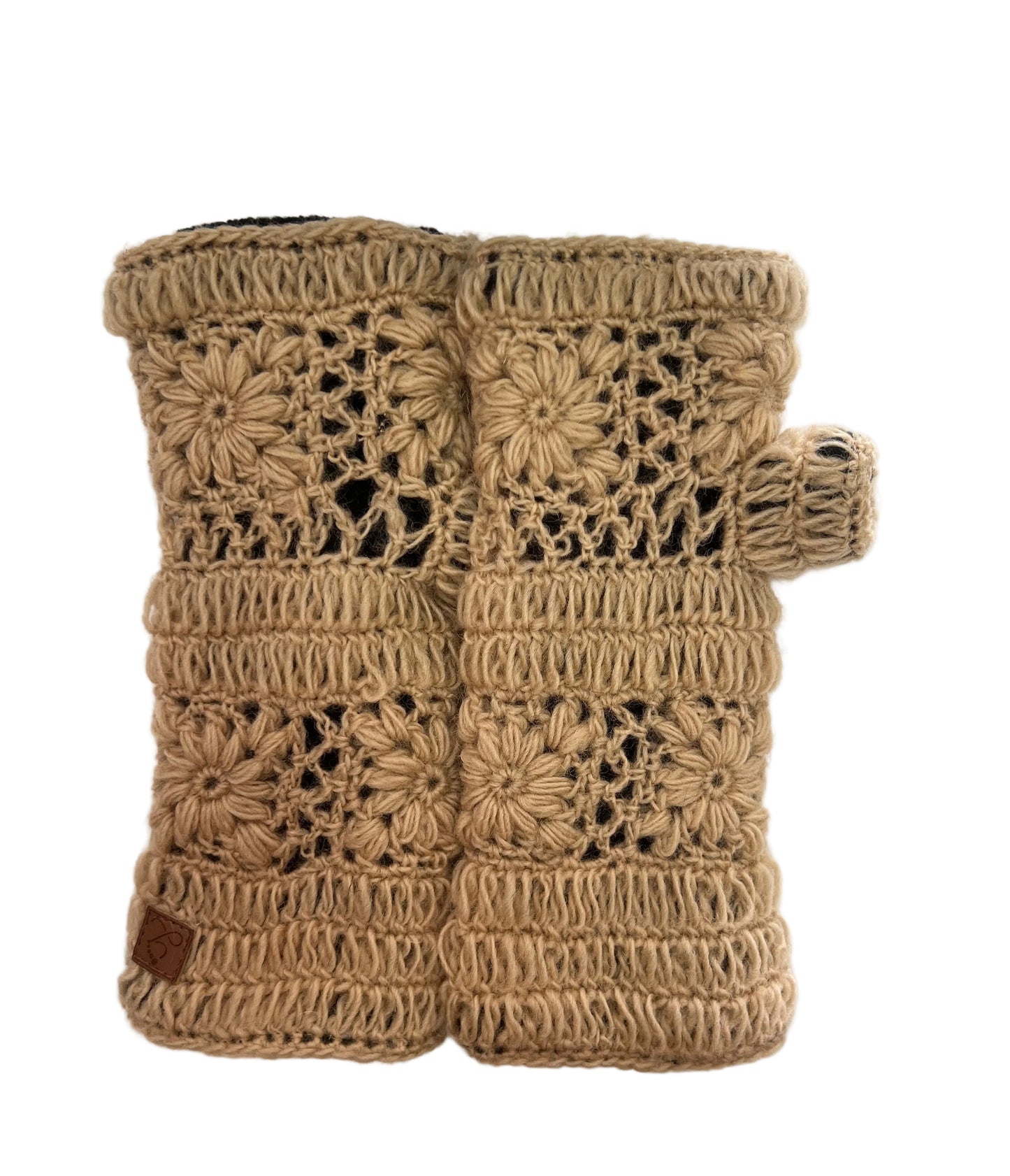 Crochet wool handwarmers