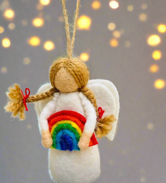 ethik felt || rainbow angel Xmas decoration