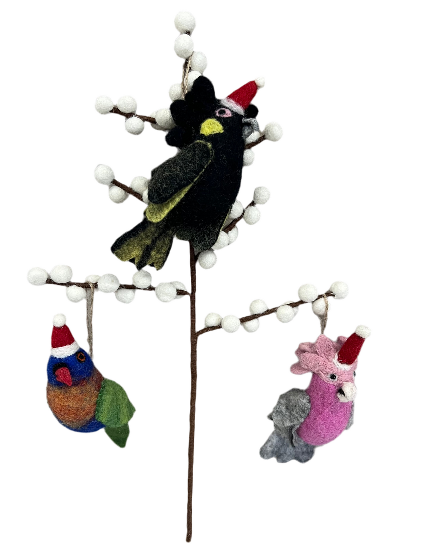 ethik felt || 3D aussie bird xmas decorations