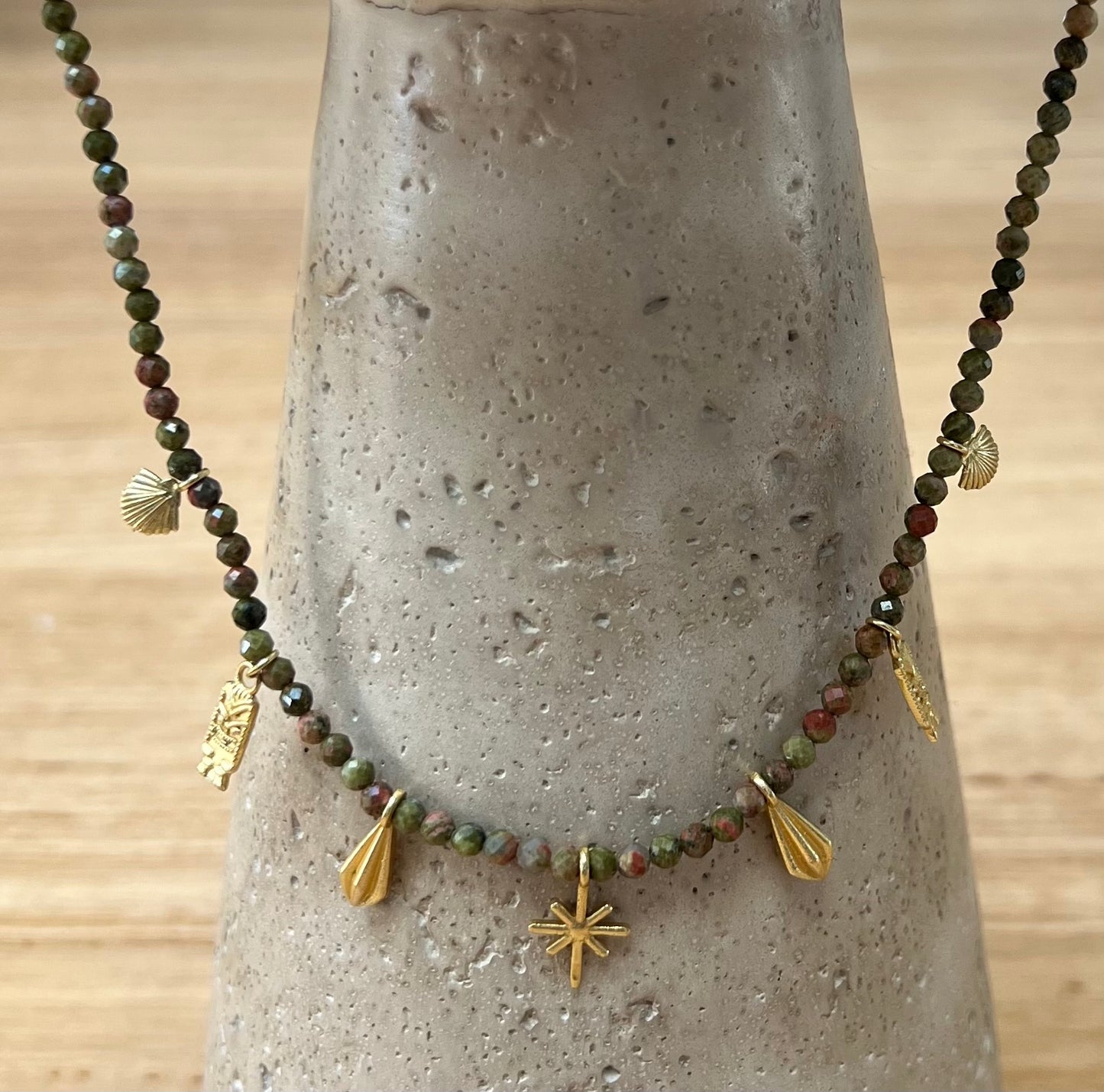 Jaipur gold || 7 charm necklace