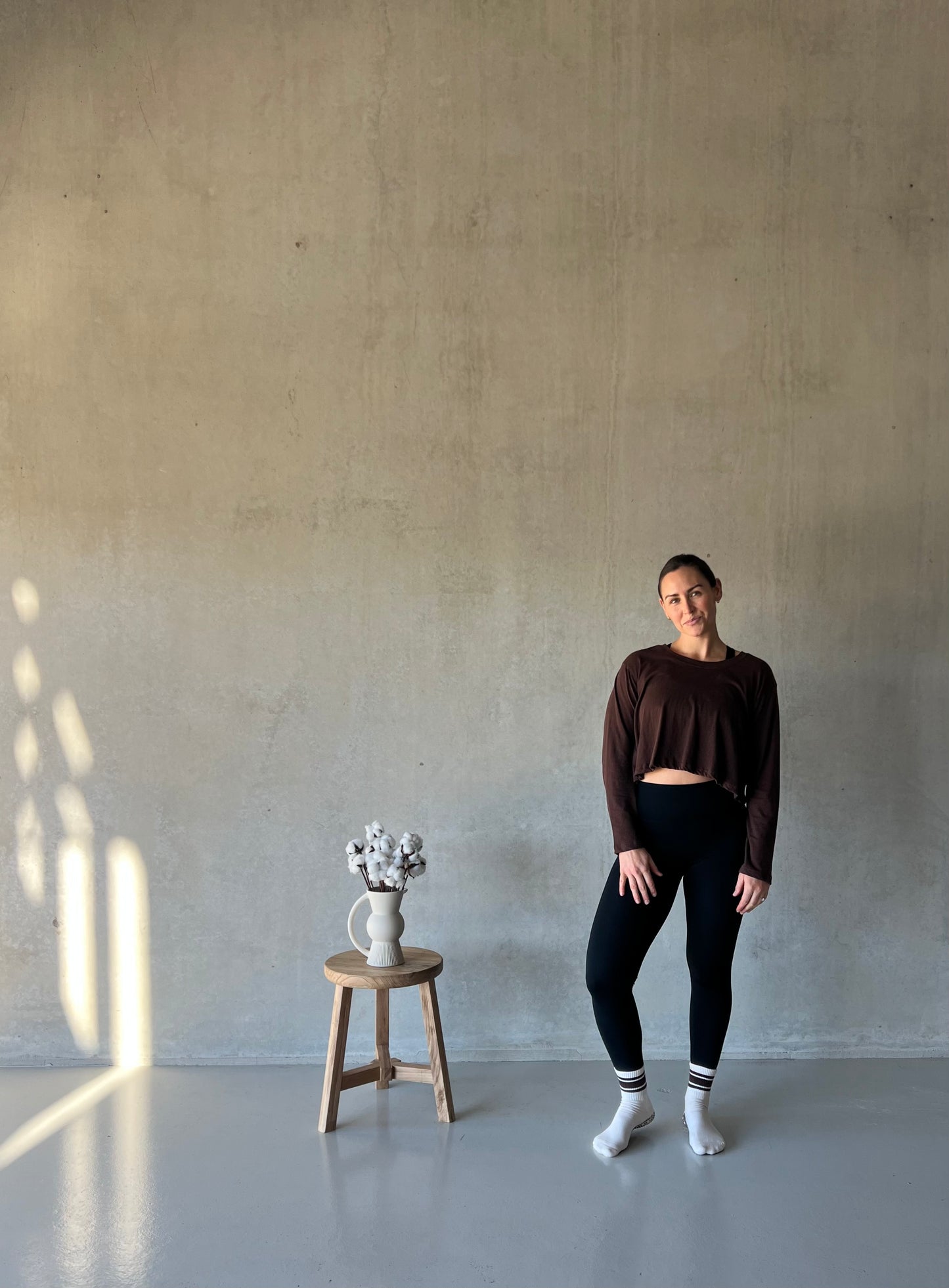 ethik organic cotton || long sleeve oversized cropped tee