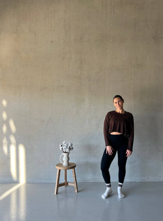 ethik organic cotton || long sleeve oversized cropped tee