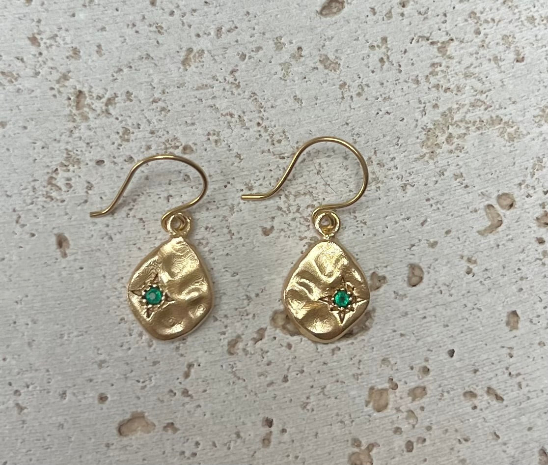 Jaipur gold jewellery || signet stone drop earring