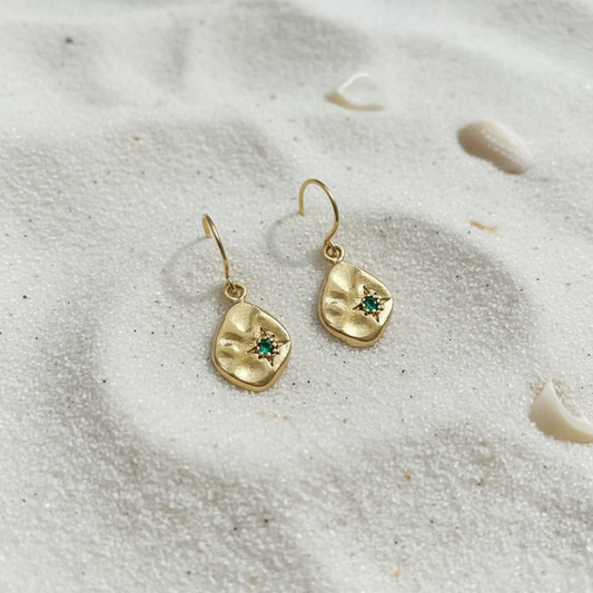 Jaipur gold jewellery || signet stone drop earring