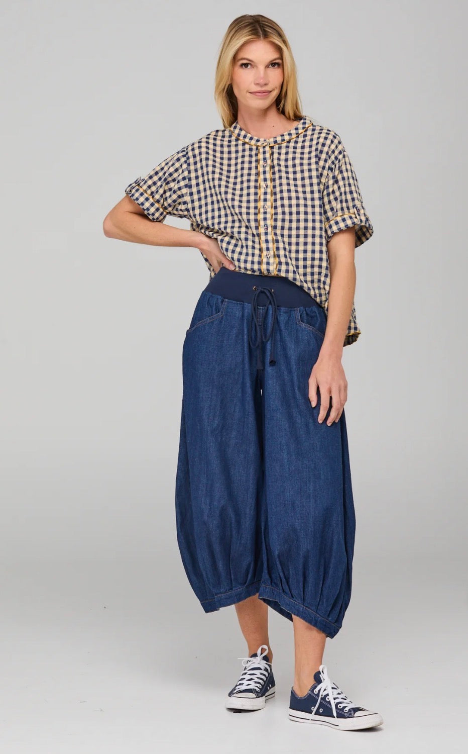 boomshankar || guru pants|| dark denim contrast stitching
