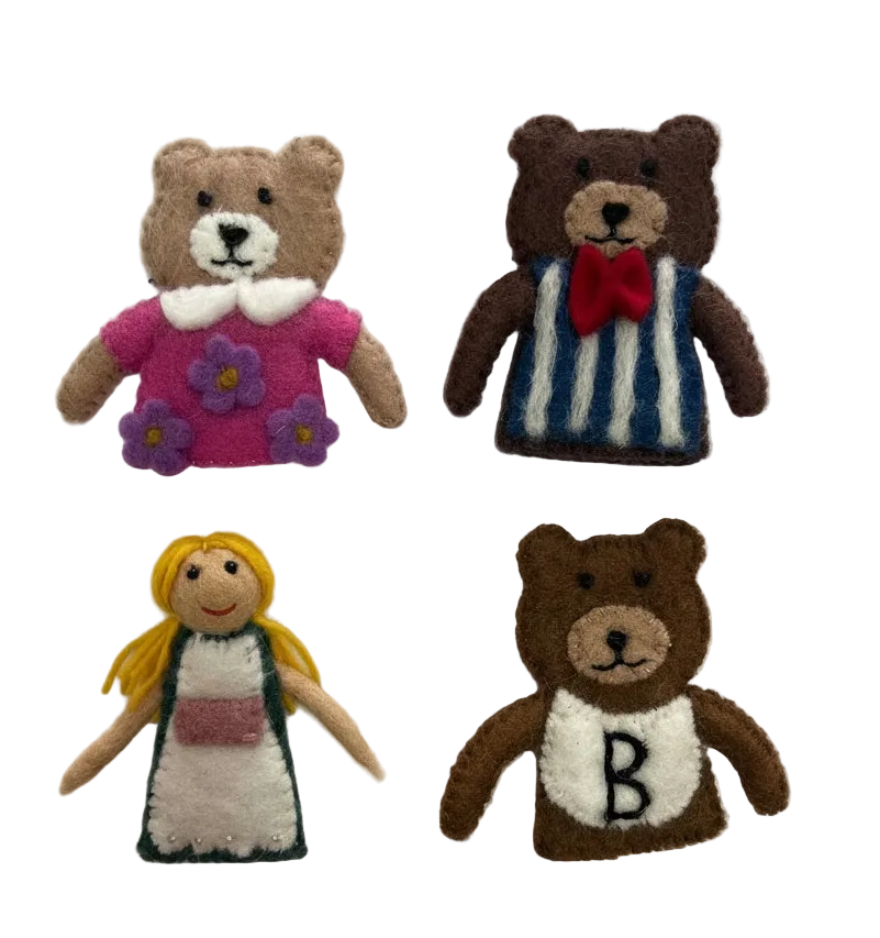 ethik felt || goldilocks and the 3 bears finger puppet set
