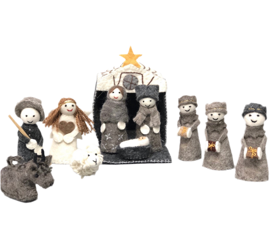 ethik felt || 12 piece Xmas nativity set