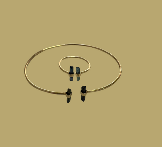Jaipur gold jewellery || brass and tourmaline bangle