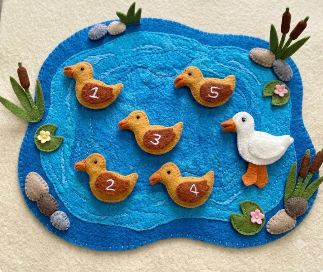 ethik felt || 5 little ducks finger puppet set