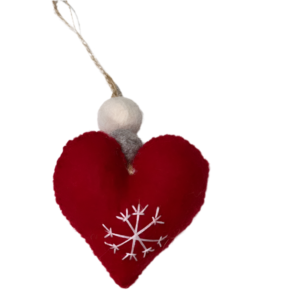 ethik felt || xmas love heart and star decoration