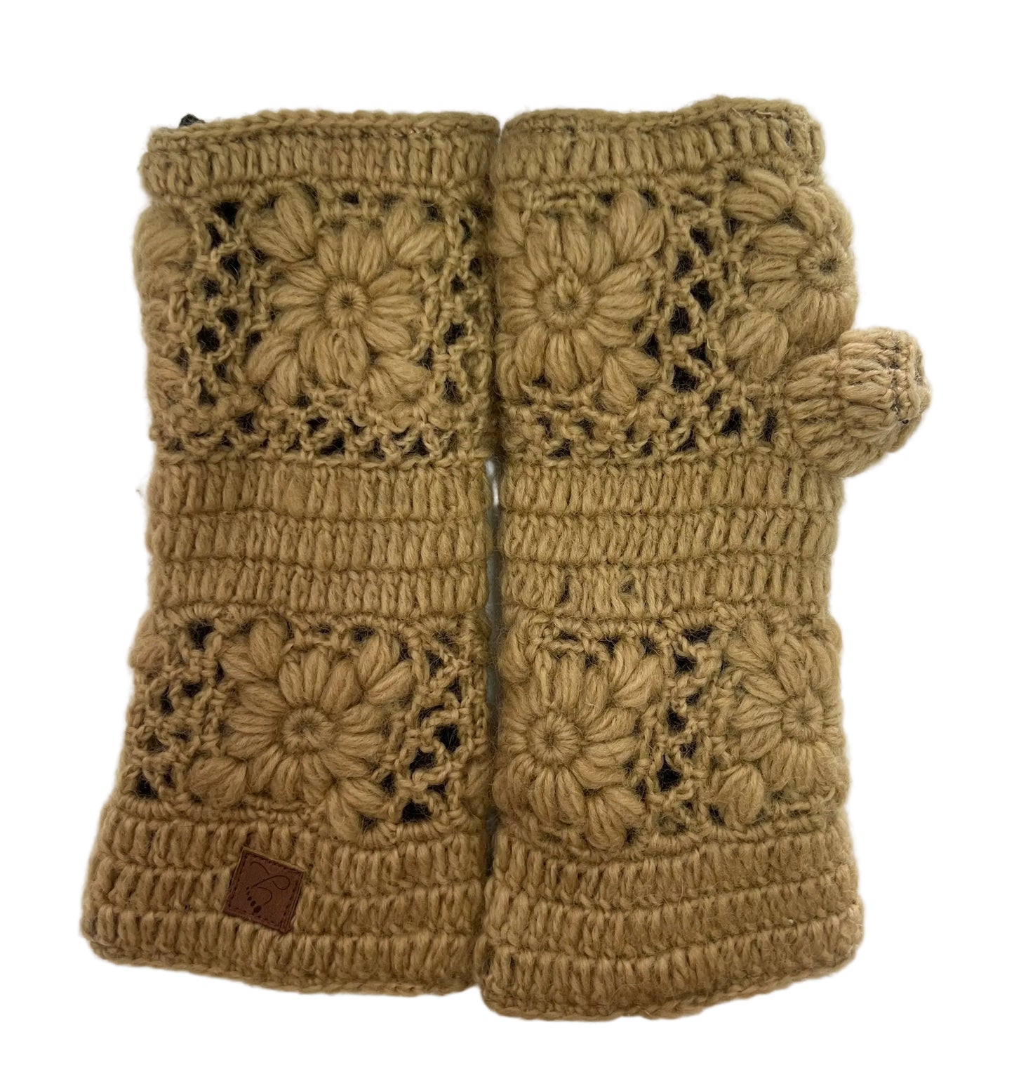 Crochet wool handwarmers