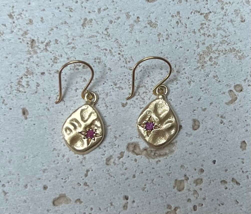 Jaipur gold jewellery || signet stone drop earring