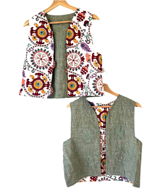 Anokhi || reversible embroidered vest