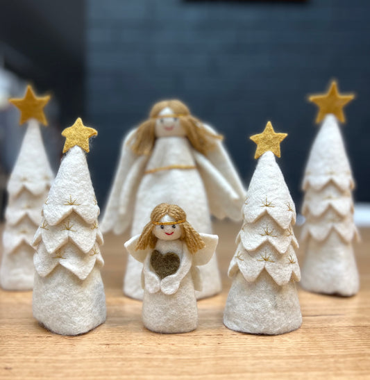 ethik felt || standing xmas trees || tree topper