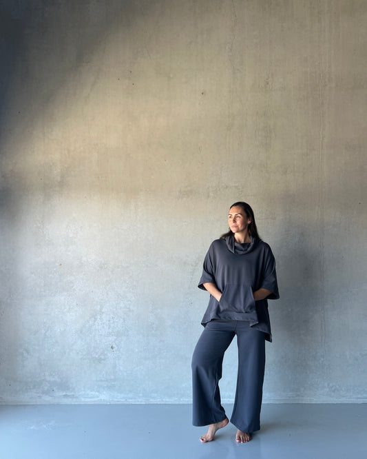 ethik organic cotton || wide leg drawstring pants