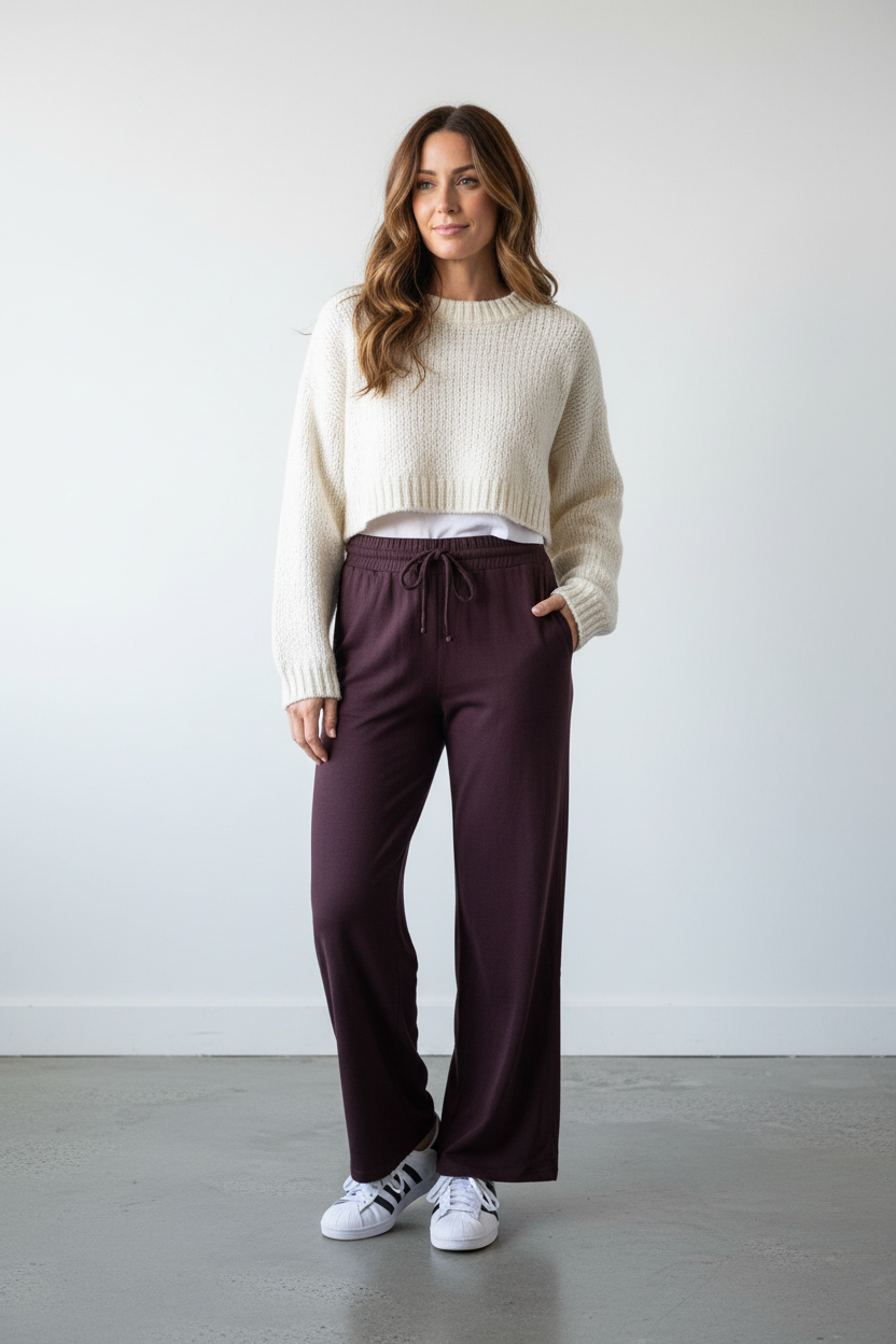 ethik organic cotton || wide leg drawstring pants