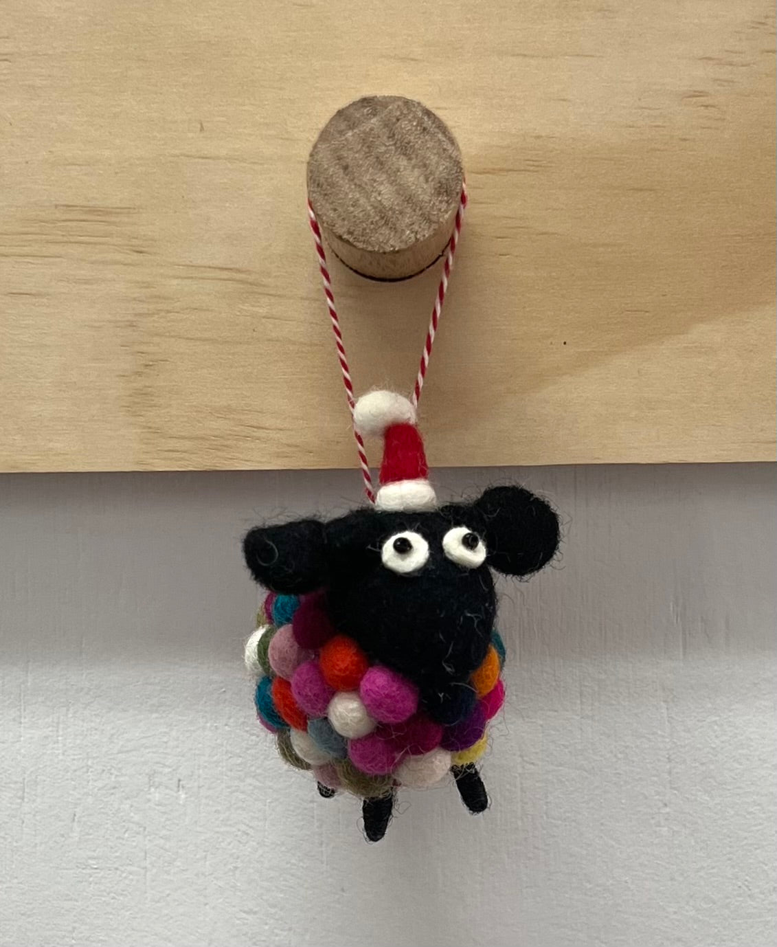 ethik felt || tiny felt ball sheep xmas decorations