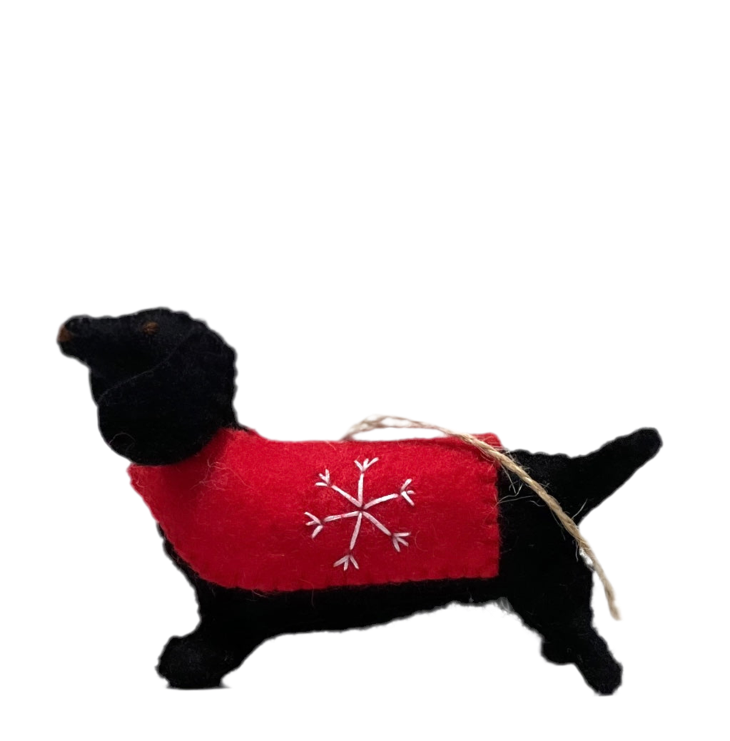 ethik felt ||  sausage dog  xmas decoration