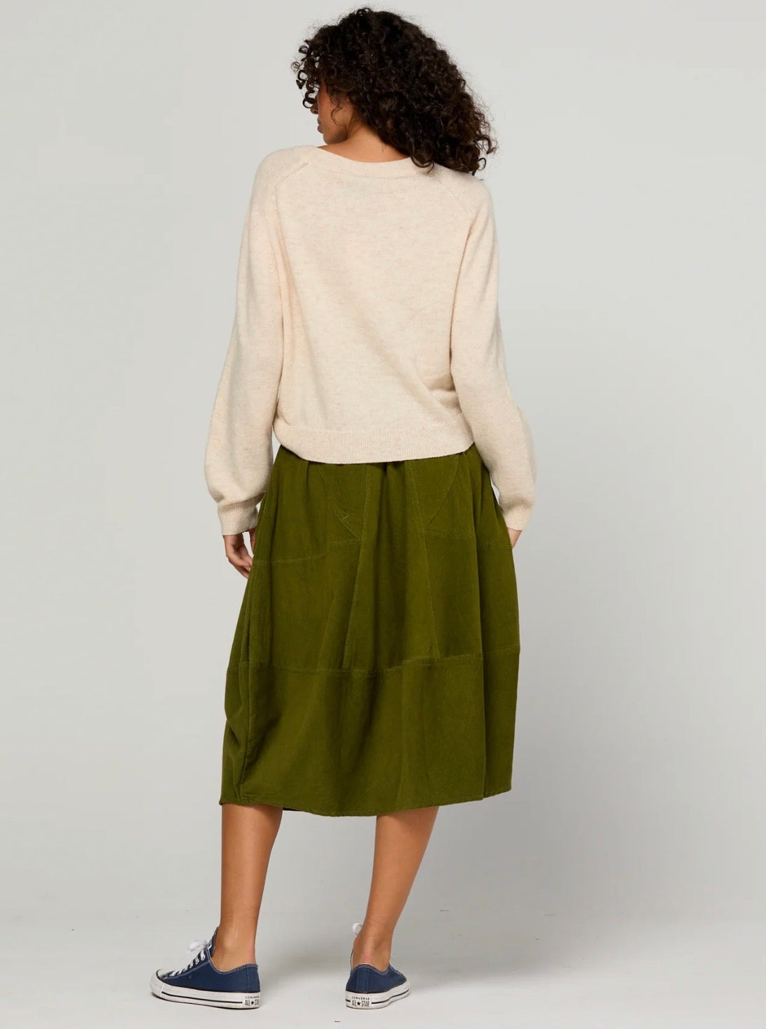 boomshankar || guru skirt || corduroy || olive green