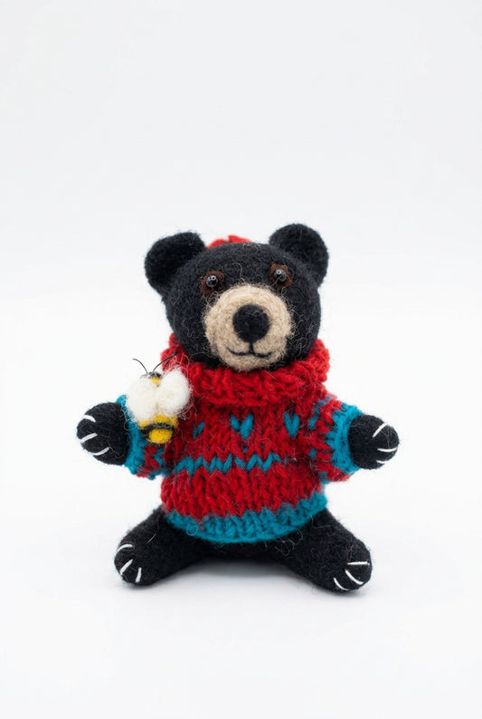 ethik felt || xmas bear with knitted jumper