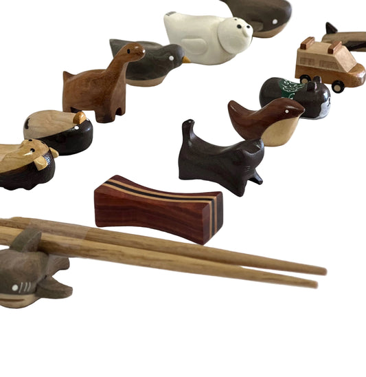 Japanese wooden chop stick holder