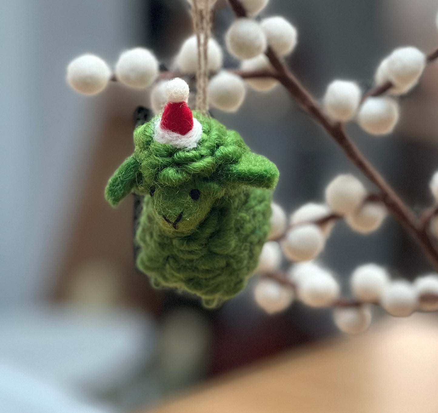 ethik felt || green sheep xmas decoration