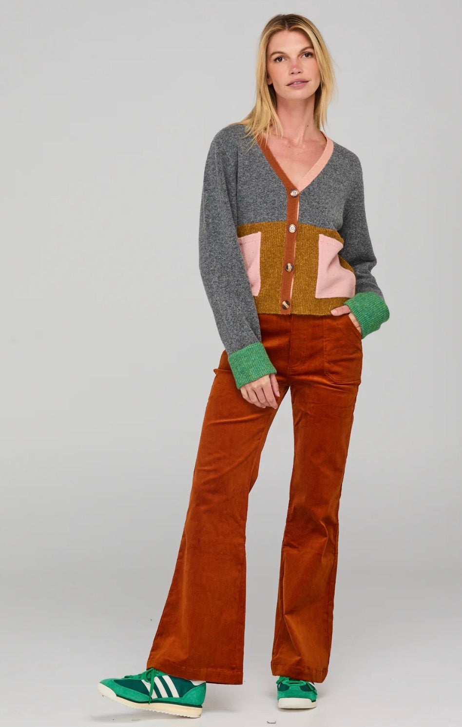 boomshankar || remi cardigan || grey multi